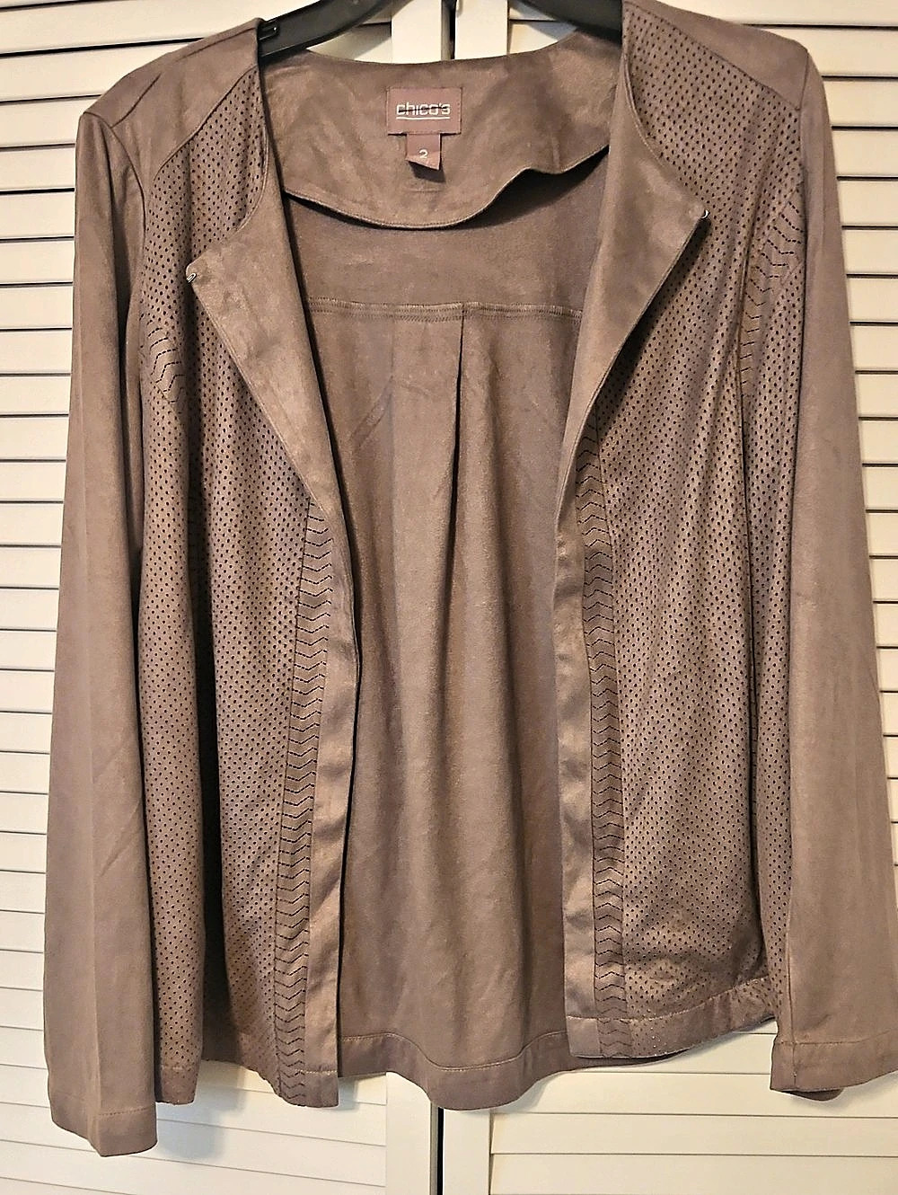 Chico's Brown Perforated Jacket Size 2
